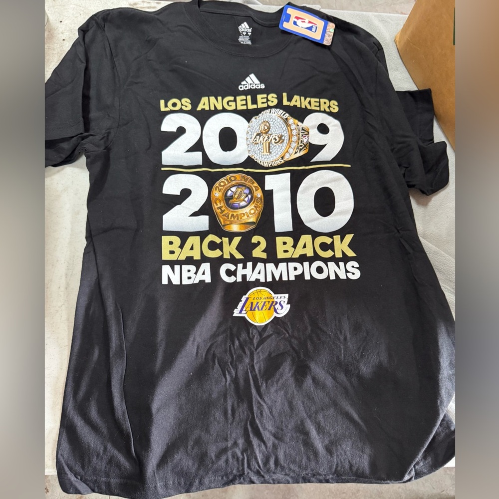 Adidas Black and Gold Lakers Champions Tee